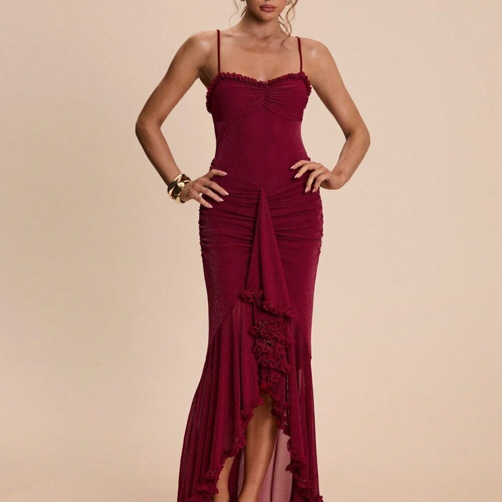 Red Sexy Women's Valentine's Day Spaghetti Strap Dress